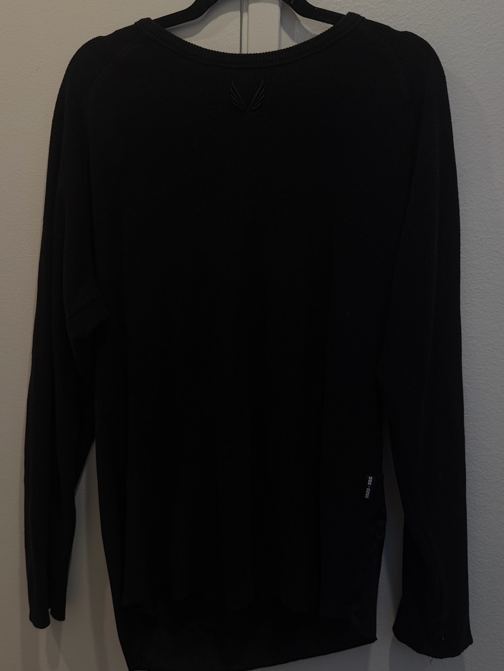 ASRV Men's Black Crewneck Thermal Knit Sweater